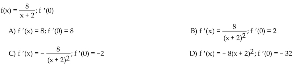 Calculate the derivative of the function. Then find the value of the derivative as specified.  <div style=padding-top: 35px> 