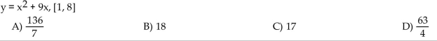 Find the average rate of change of the function over the given interval.  <div style=padding-top: 35px> 