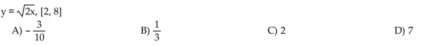 Find the average rate of change of the function over the given interval.  <div style=padding-top: 35px> 