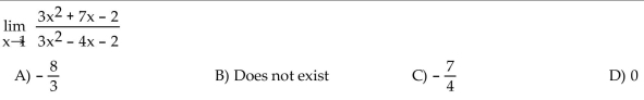 Find the limit, if it exists.  <div style=padding-top: 35px> 