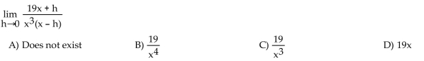 Find the limit, if it exists.  <div style=padding-top: 35px> 