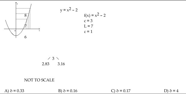 \text { Use the graph to find a } \delta > 0 \text { such that for all } x , 0 < | x - c | < \delta \Rightarrow | f ( x ) - L | < \varepsilon \text {. }  -  