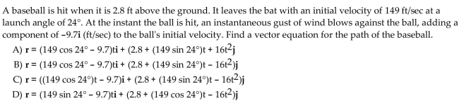 Solve the problem. Unless stated otherwise, assume that the projectile flight is ideal, that the launch angle is measured from the horizontal, and that the projectile is launched from the origin over a horizontal surface