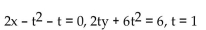 <strong>Assuming that the equations define x and y implicitly as differentiable functions x = f(t), y = g(t), find the slope of the curve x = f(t), y = g(t) at the given value of t. </strong> A) - 6 B) 9 C) - 9 D) - 4