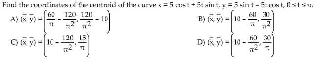 Find the coordinates of the centroid of the curve.