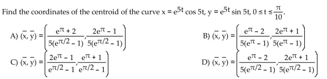 Find the coordinates of the centroid of the curve.