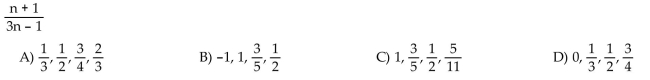 Write the first four elements of the sequence.  <div style=padding-top: 35px> 
