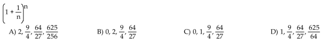 Write the first four elements of the sequence.  <div style=padding-top: 35px> 