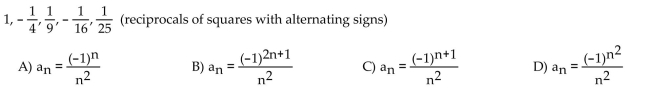 Find a formula for the nth term of the sequence.  <div style=padding-top: 35px> 