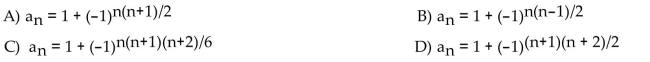 Find a formula for the nth term of the sequence. 0, 2, 2, 2, 0, 2, 2, 2 (0, 2, 2, 2 repeated)  <div style=padding-top: 35px> 