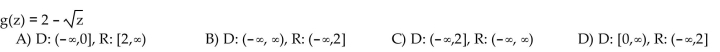 Find the domain and range of the function.