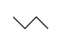 What would the formula be for the following stick model?   A) C<sub>4</sub>H<sub>10</sub> B) C<sub>3</sub>H<sub>3</sub> C) C<sub>3</sub>H<sub>6</sub> D) C<sub>3</sub>H<sub>8</sub> E) C<sub>4</sub>H<sub>8</sub>