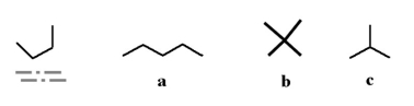 Which of the following molecules could be a different conformation of the underlined molecule below?   A) a B) b C) c D) all of the above E) none of the above