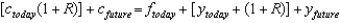 The intertemporal budget constraint is written as    .