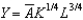 Using the Cobb-Douglas production function   , the marginal product of labor, or the real Wage, is: A)    . B)    . C)    . D)    . E)    .