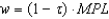 When taxes are included in the stylized DSGE model, with Cobb-Douglas production, labor demand is given by    .