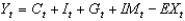 The foundation of the IS curve is the national income identity given by the equation    .