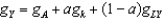 In the combined Solow-Romer model, the growth rate of total output, using the production function   , is given as: A)    . B)    . C)    . D)    . E)    .