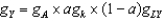In the combined Solow-Romer model, the growth rate of total output, using the production function   , is given as: A)    . B)    . C)    . D)    . E)    .