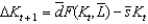 A change in the capital stock,    , can be expressed as a function of the saving rate,    output,    the capital stock,    ; and the depreciation rate,    , as    .
