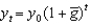 According to the constant growth rate rule, if a variable starts at some initial value y<sub>0</sub> at t = 0 and grows at   at a constant rate   Then the value of the variable in three periods is given by: A)    . B)    . C)    . D)    . E)    .