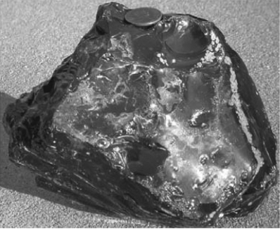 Which of the following statements cannot be applied to the extrusive igneous rock obsidian?   A)  It is composed of volcanic glass. B)  It possesses conchoidal fracture. C)  It is typically felsic in composition. D)  It cools very slowly.
