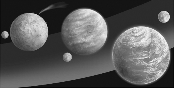 The figure below represents the final stage in the Earth's formation,which is marked by all of the following EXCEPT   A)  atmosphere formation. B)  rains creating the oceans. C)  gases being added by passing comets. D)  differentiation of the core and mantle.
