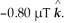 A point charge Q moves on the x-axis in the positive direction with a speed of 370 m/s.A point P is on the y-axis at y = +80 mm.The magnetic field produced at point P,as the charge moves through the origin,is equal to   When the charge is at x = +40 mm,what is the magnitude of the magnetic field at point P? (μ<sub>0</sub> = 4π × 10<sup>-7</sup> T • m/A)  A)  0.57 μT B)  0.74 μT C)  0.92 μT D)  1.1 μT E)  1.3 μT