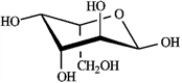 What is the correct structure for α-D-glucopyranose? A)    B)    C)    D)   