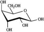 What is the correct structure for α-D-glucopyranose? A)    B)    C)    D)   