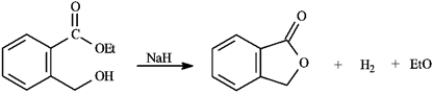 Consider the reaction below to answer the following question(s) .   -Refer to instructions. This reaction is an example of: A)  an intermolecular nucleophilic acyl substitution reaction B)  an intramolecular nucleophilic acyl substitution reaction C)  an intermolecular S<sub>N</sub>2 reaction D)  an intramolecular S<sub>N</sub>2 reaction