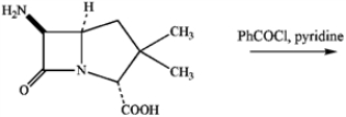 Draw the major product of the following reaction (which affords a penicillin derivative).  