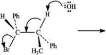 Consider the reaction below to answer the following question(s). Refer to instructions. Draw a Newman projection of the reactive conformation of the starting material.