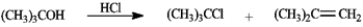 Refer to the structure of 3-methylbutan-2-one below to answer the following question(s).   -Treatment of tert-butyl alcohol with hydrogen chloride yields a mixture of tert-butyl chloride and 2-methylpropene.   a)After chromatographic separation, how would you use <sup>1</sup>H NMR to help you decide which was which? b)How would the <sup>13</sup>C NMR for the two compounds differ?