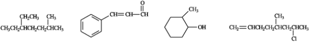 Circle any of the following compounds that would be a candidate to produce a UV absorption spectrum.  