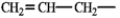 The following group is a substituent on a molecule. What is an accepted IUPAC name for this group?   A)  propenyl B)  allyl C)  vinyl D)  propylene E)  either a or b