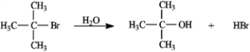 Consider the reaction of 2-bromo-2-methylpropane with water, shown below, to answer the following question(s) .   -Refer to instructions. This reaction is an example of: A)  a substitution reaction. B)  a rearrangement reaction. C)  an elimination reaction. D)  an addition reaction.