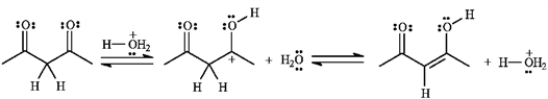 Add curved arrows to the following reaction(s) to indicate the flow of electrons in each. -If the yield for the following reaction is 76%, calculate K<sub>eq</sub> and predict the sign of ΔG°.  