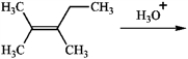 In the reaction below: a)Label the nucleophile (Nu) and the electrophile (E). b)Draw arrows on the structures showing electron flow in the reaction. -Predict the two alcohol addition products obtained by reaction of the following alkene with aqueous acid.  