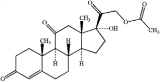 Circle and name each functional group in the following structure.   cortisone acetate (active ingredient in steroid skin cream)