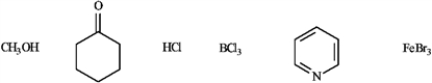 Circle the Lewis bases in the group of compounds below.  