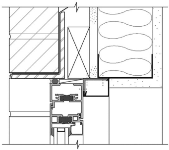 Using leader lines and labels, identify thermal breaks in the aluminum cross section given in the following window head detail.   