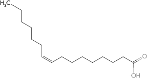 Using common nomenclature,name the following fatty acid.   A)  trans 14:1 (  <sup>7</sup>)  B)  cis 14:1 (  <sup>7</sup>)  C)  trans 14:7 (  <sup>1</sup>)  D)  cis 14:7 (  <sup>1</sup>) 