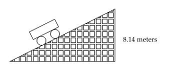 Solve. -A section of roller coaster track has the dimensions shown in the diagram. Find the grade of the track, which is the slope written as a percent.   22 meters A)  3% B)  42% C)  37% D)  8.14%
