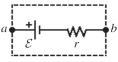 A battery has an emf ε = 78.0 V and an internal resistance r = 4.0 Ω,as shown in the figure.A current of 4.7 A is drawn from the battery when a resistor R is connected across the terminals a and b.The power dissipated by the resistor R is closest to   A) 280 W. B) 340 W. C) 320 W. D) 300 W. E) 370 W.