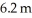 <strong>An object undergoing simple harmonic motion has a maximum displacement of   at   If the angular frequency of oscillation is   what is the object's displacement when  </strong> A)4.8 m B)5.6 m C)3.7 m D)3.1 m <div style=padding-top: 35px> 