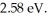 <strong>When it is struck by 240-nm photons,a metal ejects electrons with a maximum kinetic energy of What is the work function of this material? (c = 3.00 × 10<sup>8</sup> m/s,h = 6.626 × 10<sup>-34</sup> J ∙ s,1 eV = 16.0 × 10<sup>-19</sup> J)</strong> A)2.60 eV B)2.18 eV C)3.02 eV D)3.43 eV