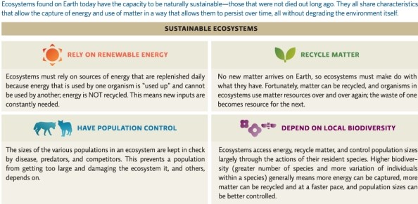    -Is our modern society acting sustainably? What are some areas of concern? Refer Infographic 6 and compare and contrast a sustainable ecosystem to our current human ecosystem. 