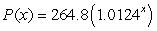 The population of a certain region between 1790 and 2000 can be modeled by   thousand people x years after 1790. Use the rate of change of the population of the region in 2000 to estimate, to the nearest thousand, the population in 2003. A)  3,655,000 people B)  4,000 people C)  5,326,000 people D)  3,797,000 people E)  3,653,000 people