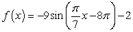 What is the period of the following function?   A)  14 B)  56 C)  2 D)  9 E)  11